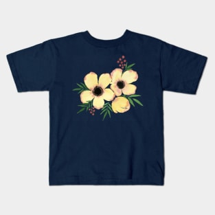 Yellow anemone flower bouquet Kids T-Shirt